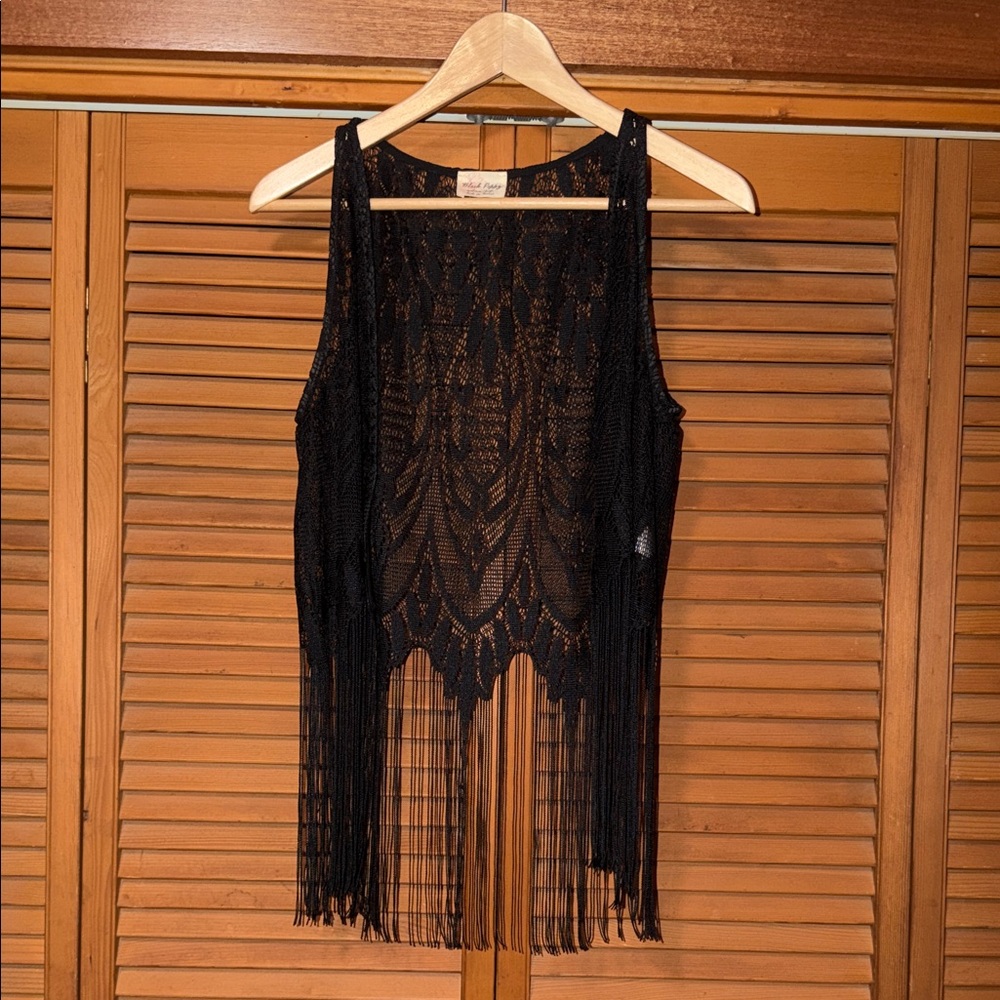 Black Fringe Lace Cover